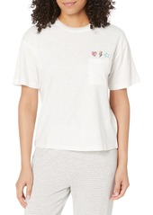 PJ Salvage womens Loungewear One Love Lounge Short Sleeve T-shirt Pajama Top   US