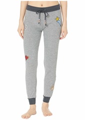 PJ Salvage Women's Loungewear Peace & Love Jogger Pajama Pant H.Grey XS