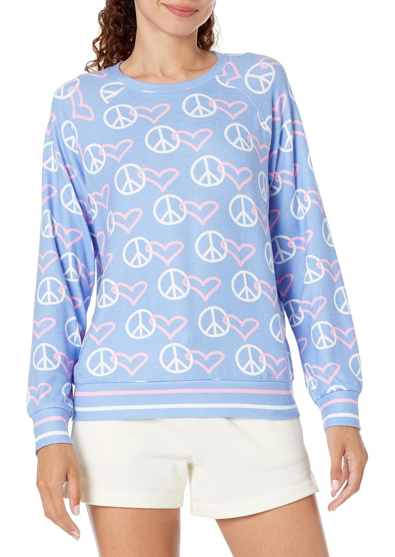 PJ Salvage Women's Loungewear Peace and Love Long Sleeve Top  XS