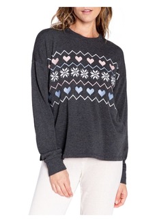 PJ Salvage Womens Embroidered Crewneck Sweatshirt