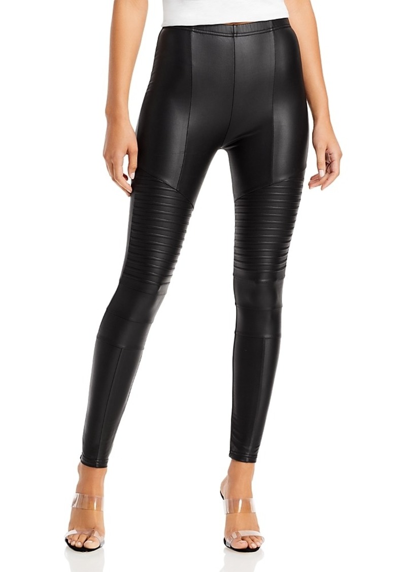 Plush Fleece Lined Faux Leather Moto Leggings