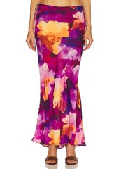 Plush Watercolor Maxi Skirt