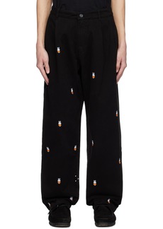 Pop Trading Company Black Miffy Embroidered Trousers