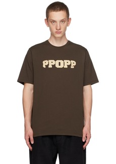 Pop Trading Company Brown Printed T-Shirt