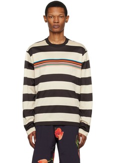 Pop Trading Company Off-White & Brown Paul Smith Edition Long Sleeve T-Shirt