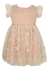 Infant Girl's Popatu Embroidered Star Tulle Dress