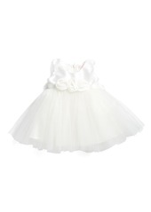 Popatu Rosette Fit & Flare Dress in White at Nordstrom