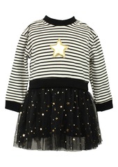 Infant Girl's Popatu Stripe & Foil Star Tulle Dress