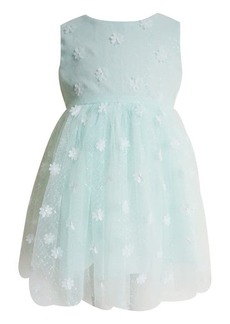 Popatu Kids' Metallic 3D Floral Party Dress