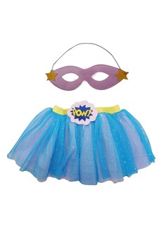 Popatu Baby Girl Supergirl Tutu and Eyecover Dress-Up Set - Blue