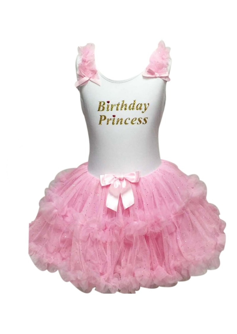 Popatu Baby Girls Birthday Princess Ruffle Dress - White