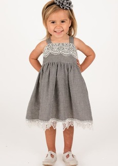 Popatu Kids' Minicheck Lace Dress