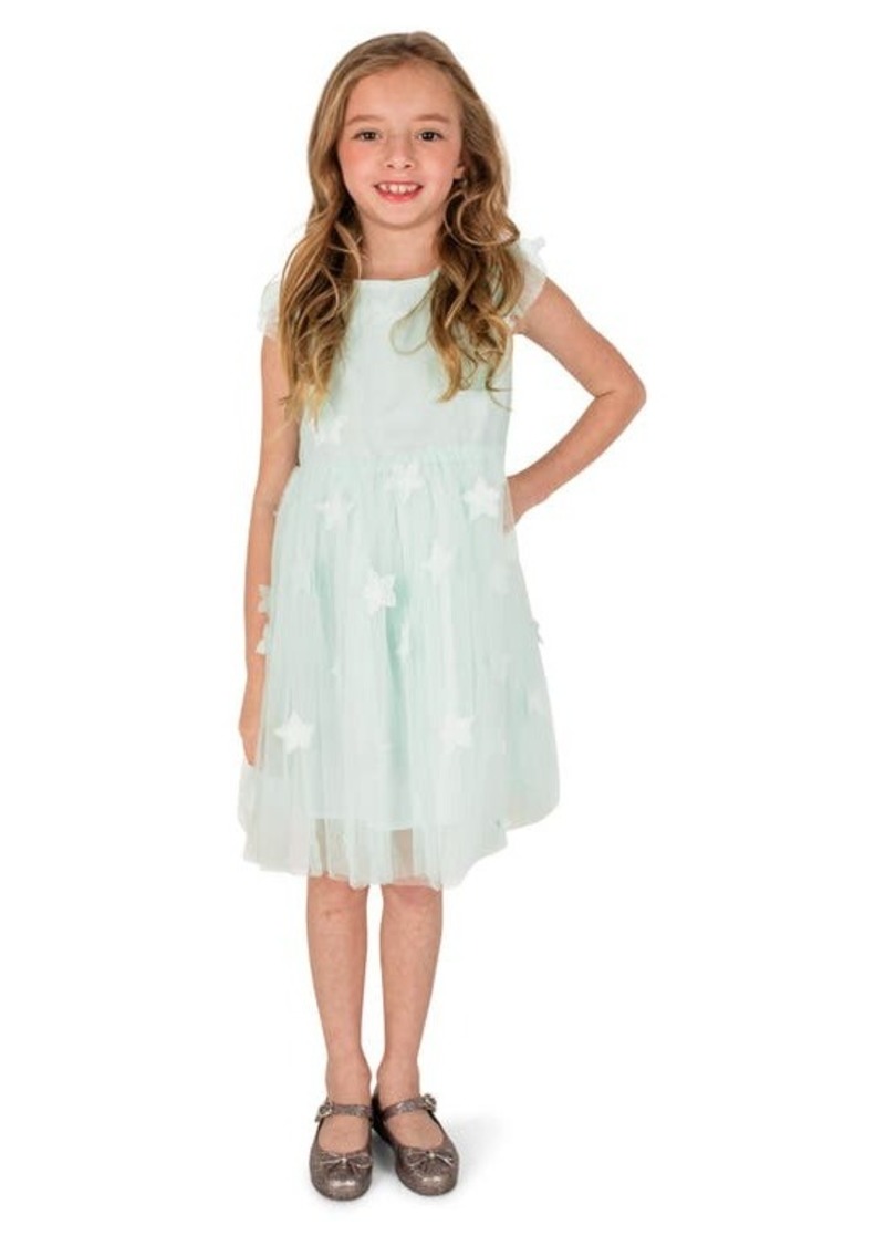 Popatu Kids' 3D Star Flutter Sleeve Tulle Dress