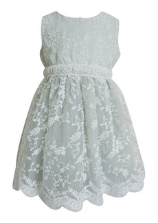 Popatu Kids' Embroidered Mesh Overlay Party Dress