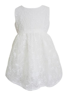 Popatu Kids' Floral Embroidered Mesh Overlay Party Dress