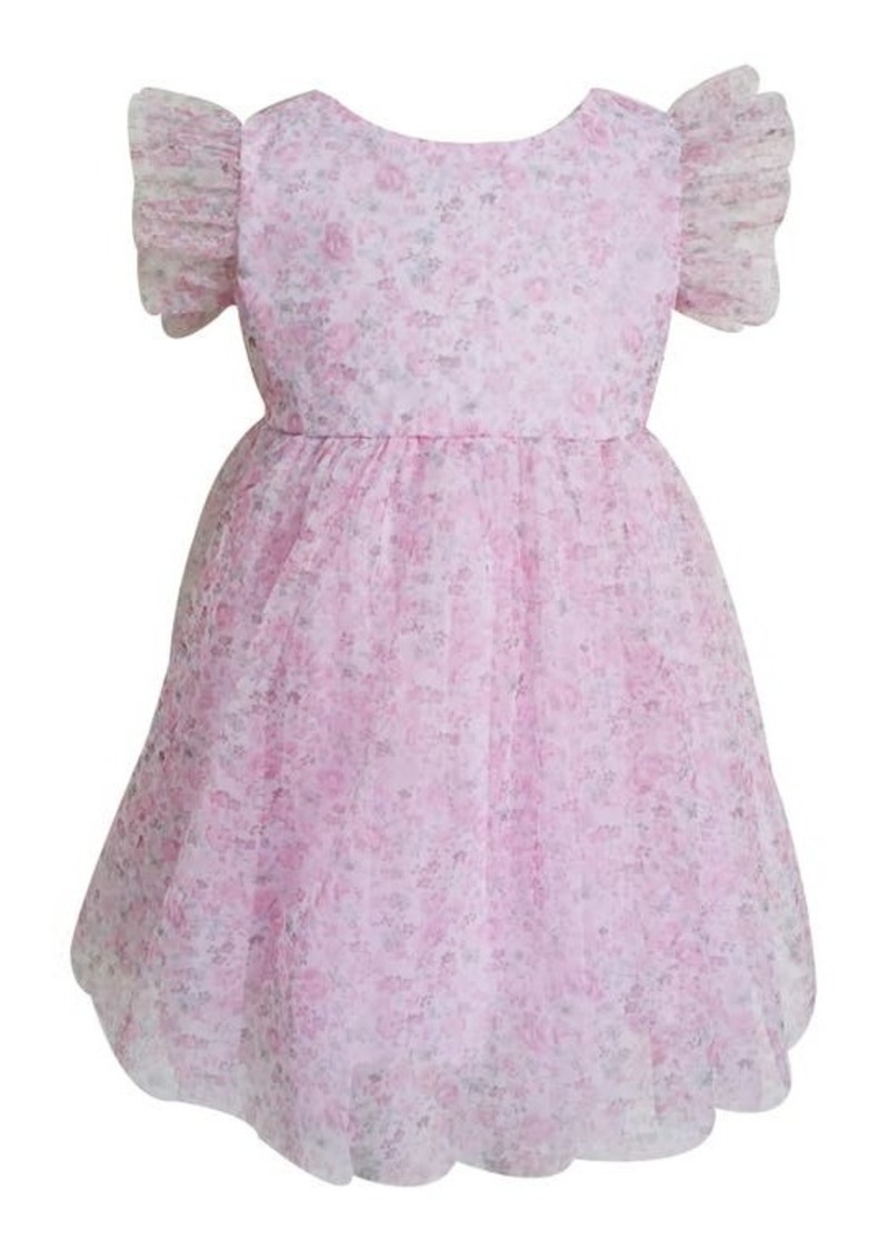 Popatu Kids' Floral Flutter Sleeve Party Dress