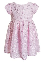 Popatu Kids' Metallic Embroidered Lace Party Dress