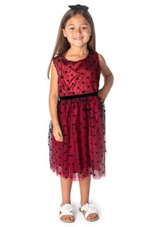 Popatu Kids' Polka Dot Velvet & Tulle Dress
