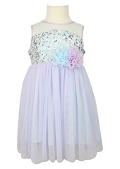 Popatu Sequin Illusion Tulle Party Dress (Toddler Girl, Little Girl & Big Girl)