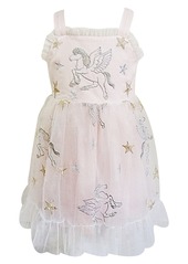 Popatu Embroidered Pegasus Dress in Dusty Pink at Nordstrom