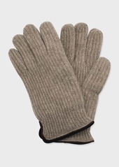 Portolano Men's Rbbed Cashmere Gloves