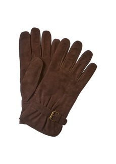 Portolano Belt Buckle Wool-Lined Suede Gloves