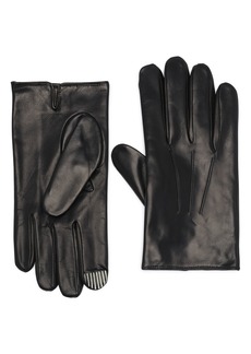 Portolano Cashmere Lined Faux Leather Gloves in Black at Nordstrom Rack