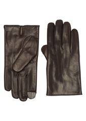 Portolano Cashmere Lined Faux Leather Gloves in Black at Nordstrom Rack