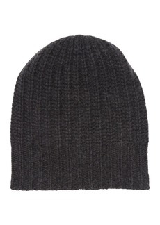 Portolano Ribbed Cashmere Knit Beanie in Ht Charcoal at Nordstrom Rack