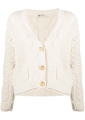 Ports 1961 button-up cable-knit cardigan