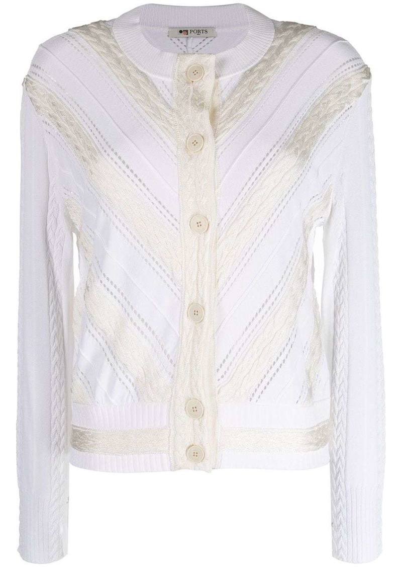 Ports 1961 chevron knitted cardigan