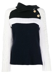 Ports 1961 contrast knit button detail jumper