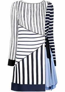Ports 1961 contrast stripe-print dress