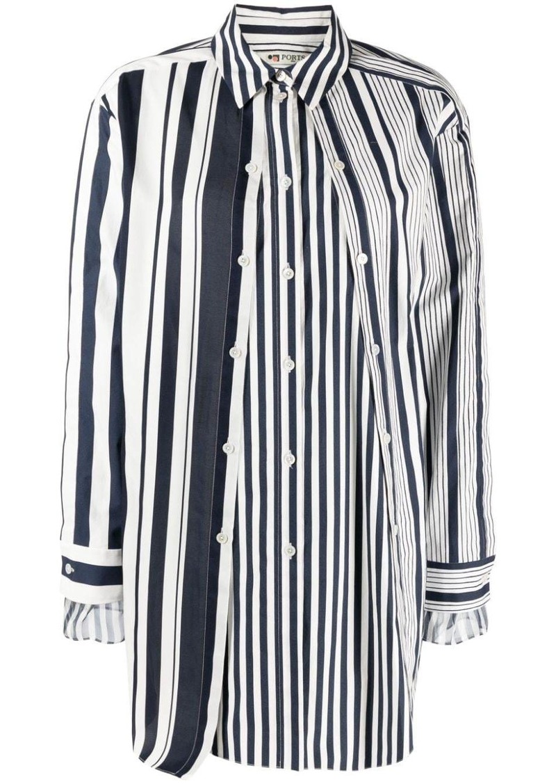 Ports 1961 double-layer stripe-pattern shirt