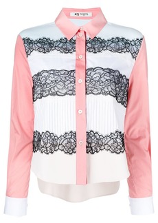Ports 1961 panelled lace-detail shirt