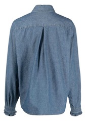 Ports 1961 pleated long-sleeve denim shirt