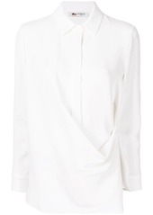 Ports 1961 silk draped front shirt