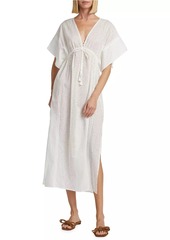 Poupette St Barth Amaya Cotton Laser-Cut Kaftan