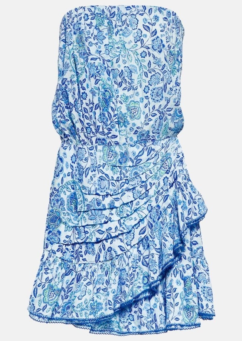 Poupette St Barth Ambra floral bandeau minidress