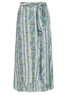 Poupette St Barth Asymmetric Floral Midi-Skirt