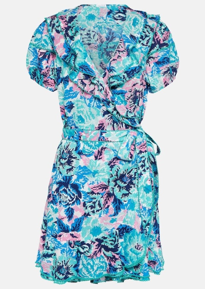 Poupette St Barth Aude printed wrap minidress