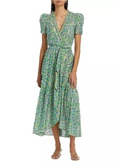 Poupette St Barth Baba Cotton Wrap Midi-Dress