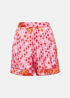 Poupette St Barth Isabelle floral satin shorts