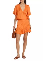 Poupette St Barth Mabelle Ruffled Short-Sleeve Minidress