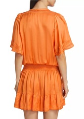 Poupette St Barth Mabelle Ruffled Short-Sleeve Minidress