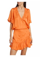 Poupette St Barth Mabelle Ruffled Short-Sleeve Minidress