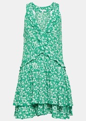 Poupette St Barth Mae floral ruffle-trimmed minidress