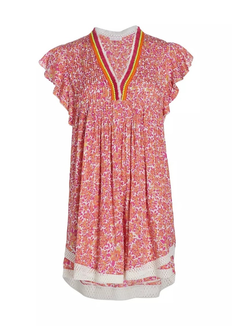 Poupette St Barth Sasha Floral Fringe Minidress