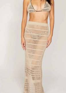 PQ Swim Ellis Maxi Skirt In Taupe