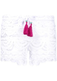 PQ Swim lace tassel-detail beach shorts